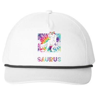 Mommysaurus Dinosaur Mommy Saurus Family Matching Tie Dye Gift Snapback Five-Panel Rope Hat