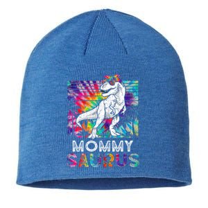 Mommysaurus Dinosaur Mommy Saurus Family Matching Tie Dye Gift Sustainable Beanie