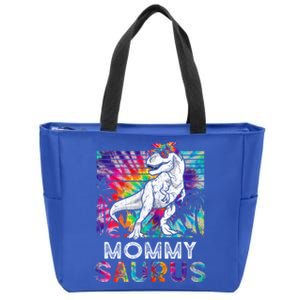 Mommysaurus Dinosaur Mommy Saurus Family Matching Tie Dye Gift Zip Tote Bag