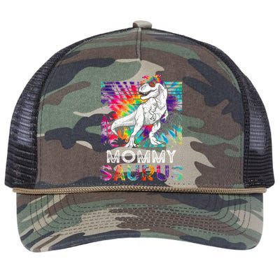 Mommysaurus Dinosaur Mommy Saurus Family Matching Tie Dye Gift Retro Rope Trucker Hat Cap