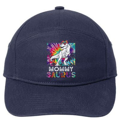 Mommysaurus Dinosaur Mommy Saurus Family Matching Tie Dye Gift 7-Panel Snapback Hat