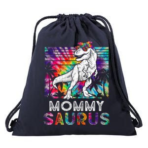 Mommysaurus Dinosaur Mommy Saurus Family Matching Tie Dye Gift Drawstring Bag