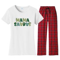 Mamasaurus Dadasaurus Matching Family Dinosaur Birthday Women's Flannel Pajama Set