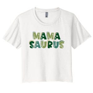 Mamasaurus Dadasaurus Matching Family Dinosaur Birthday Women's Crop Top Tee