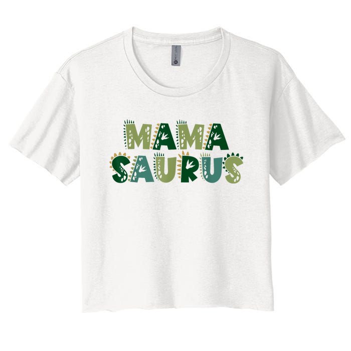 Mamasaurus Dadasaurus Matching Family Dinosaur Birthday Women's Crop Top Tee