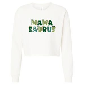 Mamasaurus Dadasaurus Matching Family Dinosaur Birthday Cropped Pullover Crew