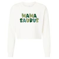 Mamasaurus Dadasaurus Matching Family Dinosaur Birthday Cropped Pullover Crew