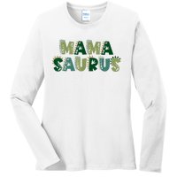 Mamasaurus Dadasaurus Matching Family Dinosaur Birthday Ladies Long Sleeve Shirt