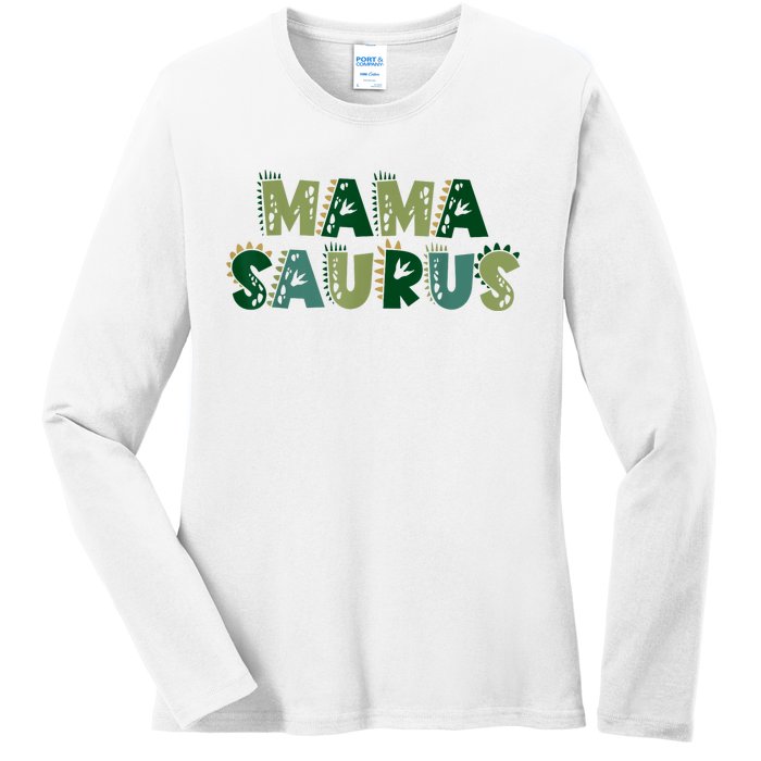 Mamasaurus Dadasaurus Matching Family Dinosaur Birthday Ladies Long Sleeve Shirt