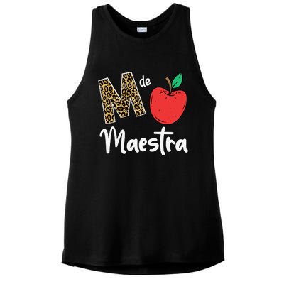 M De Maestra Bilingue Spanish Latina Teacher Appreciation Ladies PosiCharge Tri-Blend Wicking Tank