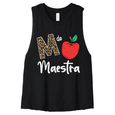 M De Maestra Bilingue Spanish Latina Teacher Appreciation Women's Racerback Cropped Tank