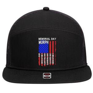 Memorial Day Murph Challenge Distressed Us Military Gift 7 Panel Mesh Trucker Snapback Hat