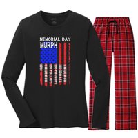 Memorial Day Murph Challenge Distressed Us Military Gift Women's Long Sleeve Flannel Pajama Set 