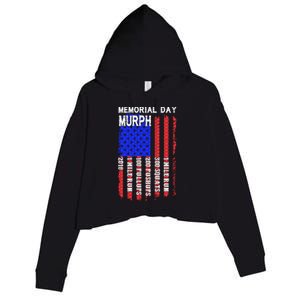 Memorial Day Murph Challenge Distressed Us Military Gift Crop Fleece Hoodie