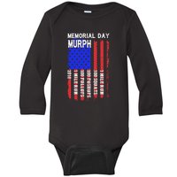 Memorial Day Murph Challenge Distressed Us Military Gift Baby Long Sleeve Bodysuit