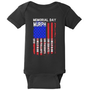 Memorial Day Murph Challenge Distressed Us Military Gift Baby Bodysuit