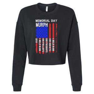 Memorial Day Murph Challenge Distressed Us Military Gift Cropped Pullover Crew