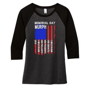 Memorial Day Murph Challenge Distressed Us Military Gift Women's Tri-Blend 3/4-Sleeve Raglan Shirt