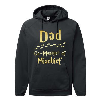 Magical Dad Manager Of Mischief Birthday Family Matching Performance Fleece Hoodie