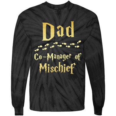 Magical Dad Manager Of Mischief Birthday Family Matching Tie-Dye Long Sleeve Shirt