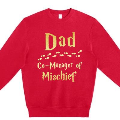 Magical Dad Manager Of Mischief Birthday Family Matching Premium Crewneck Sweatshirt