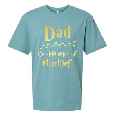 Magical Dad Manager Of Mischief Birthday Family Matching Sueded Cloud Jersey T-Shirt