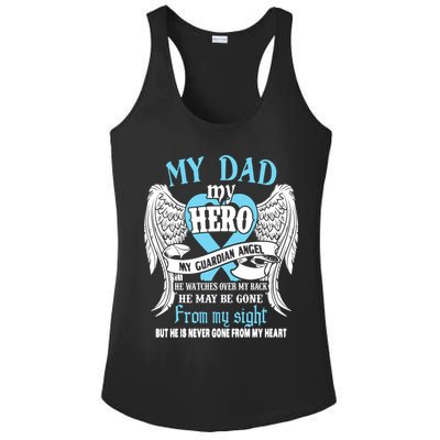 My Dad My Hero My Guardian Angel He Watches Over My Back Gift Ladies PosiCharge Competitor Racerback Tank