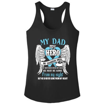 My Dad My Hero My Guardian Angel He Watches Over My Back Gift Ladies PosiCharge Competitor Racerback Tank