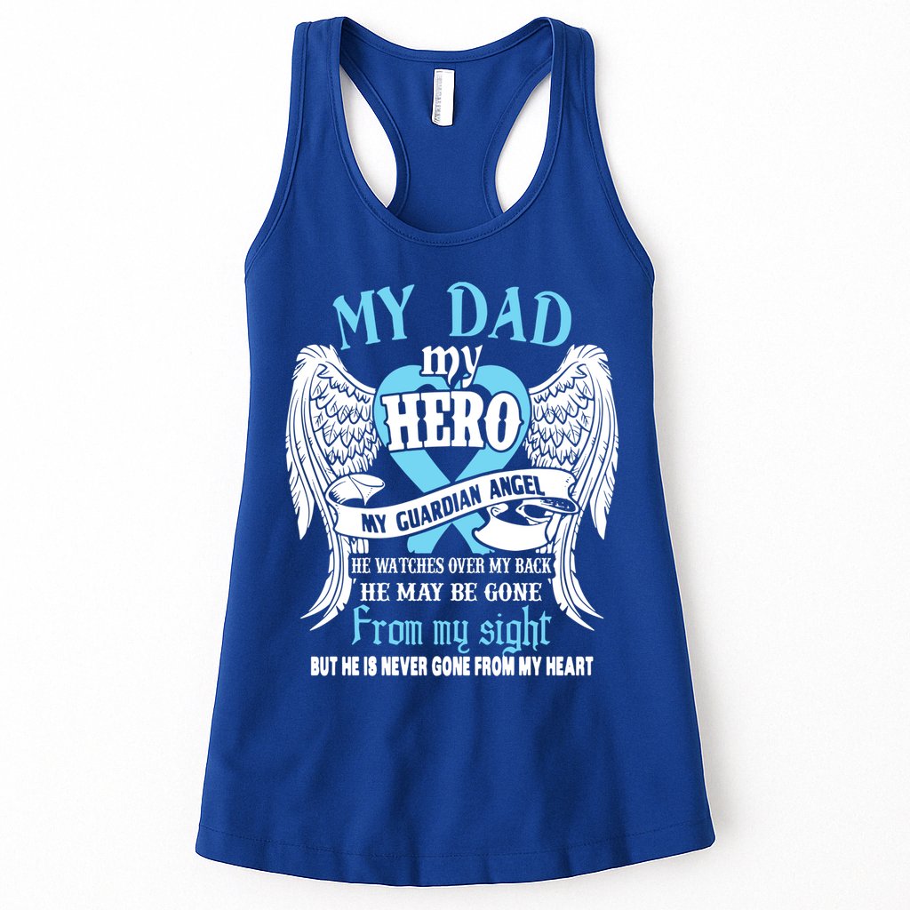 My Dad My Hero My Guardian Angel He Watches Over My Back Gift Womens Tank Top