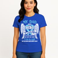 My Dad My Hero My Guardian Angel He Watches Over My Back Gift Womens T-Shirt