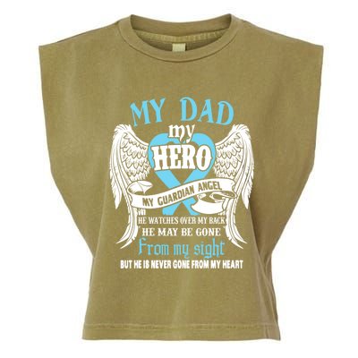 My Dad My Hero My Guardian Angel He Watches Over My Back Gift Garment-Dyed Women's Muscle Tee