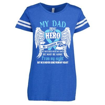 My Dad My Hero My Guardian Angel He Watches Over My Back Gift Enza Ladies Jersey Football T-Shirt