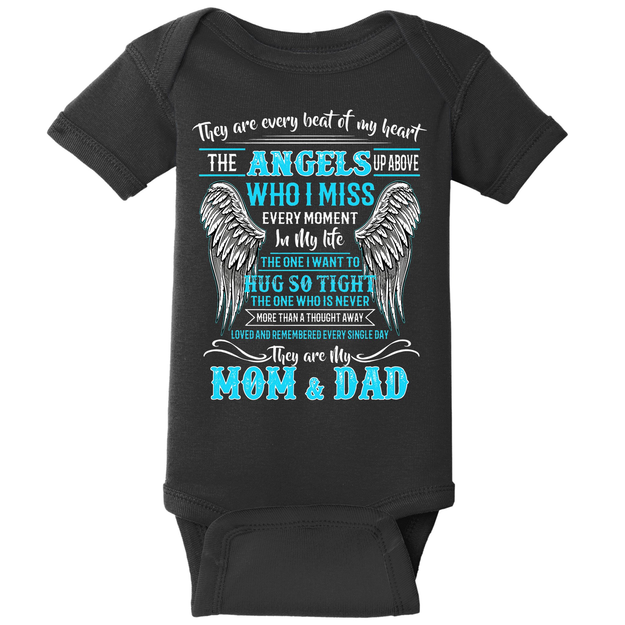 Mom & Dad My Angels In Memories Of Parents In Heaven Baby Bodysuit
