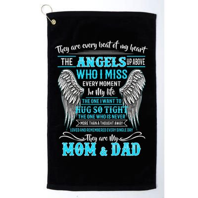 Mom & Dad My Angels In Memories Of Parents In Heaven Golf Towel