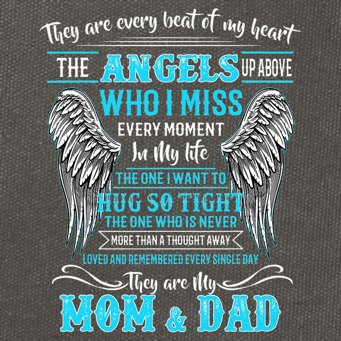 Mom & Dad My Angels In Memories Of Parents In Heaven Cotton Canvas Backpack
