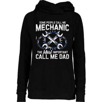 Mechanic Dad Mechanics Fathers Day Dads Birthday Gift Womens Funnel Neck Pullover Hood