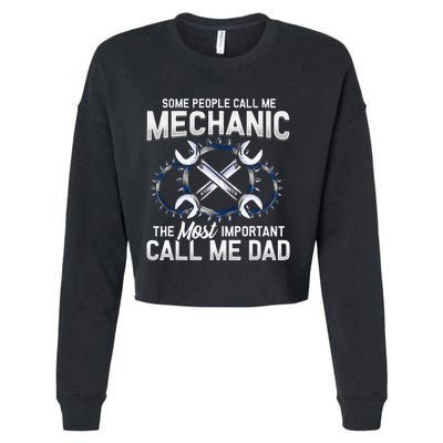 Mechanic Dad Mechanics Fathers Day Dads Birthday Gift Cropped Pullover Crew