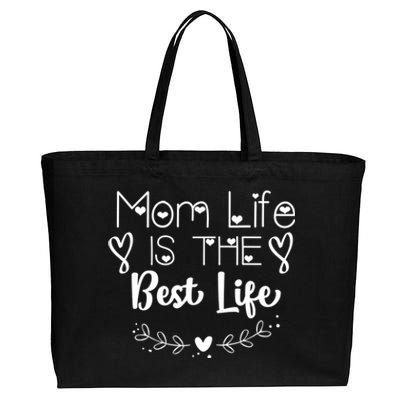 Mother's Day Mom Life Is The Best Life Heart Gift Cotton Canvas Jumbo Tote