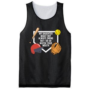 My Daughter Might Not Always Swing Watch Your Mouth Mesh Reversible Basketball Jersey Tank