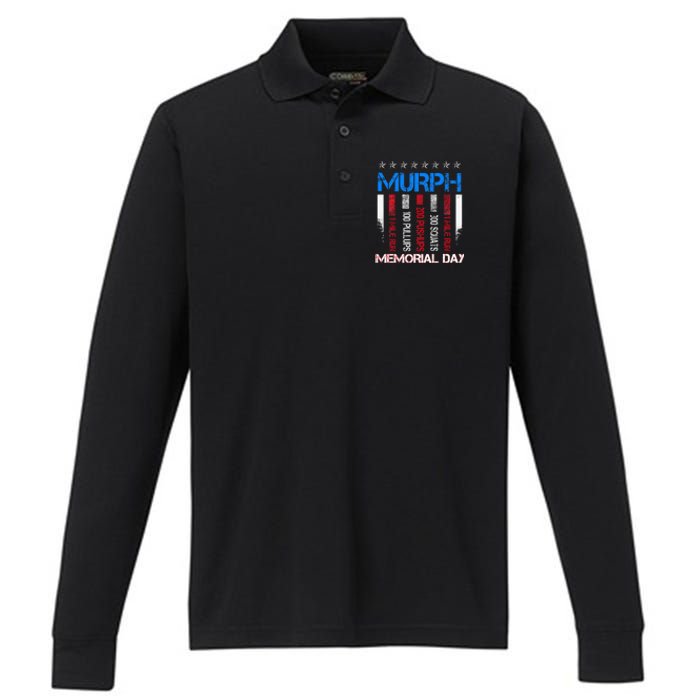 Memorial Day Murph Workout Performance Long Sleeve Polo