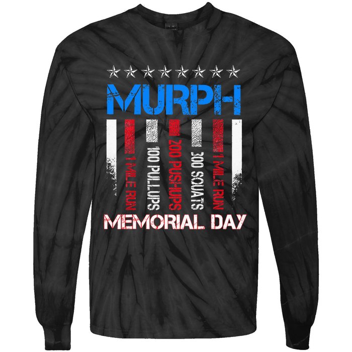 Memorial Day Murph Workout Tie-Dye Long Sleeve Shirt