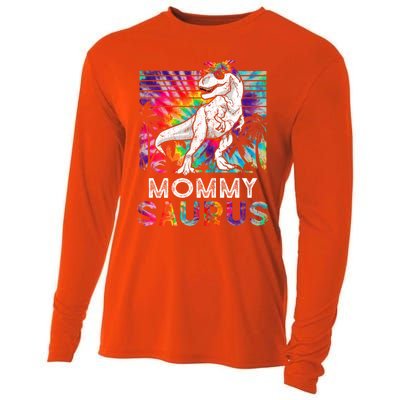 Mommysaurus Dinosaur Mommy Saurus Family Matching Tie Dye Cool Gift Cooling Performance Long Sleeve Crew