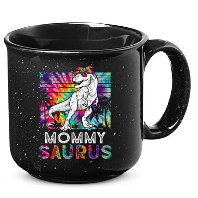 Mommysaurus Dinosaur Mommy Saurus Family Matching Tie Dye Cool Gift 15oz Campfire Ceramic Mug