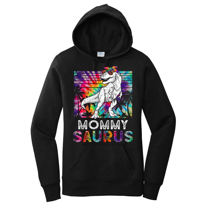 Mommysaurus Dinosaur Mommy Saurus Family Matching Tie Dye Cool Gift Women's Pullover Hoodie