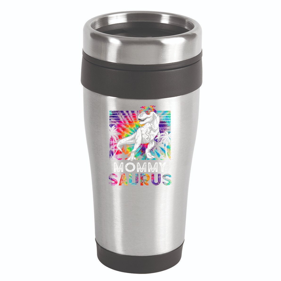 Mommysaurus Dinosaur Mommy Saurus Family Matching Tie Dye Cool Gift 16oz Travel Tumbler