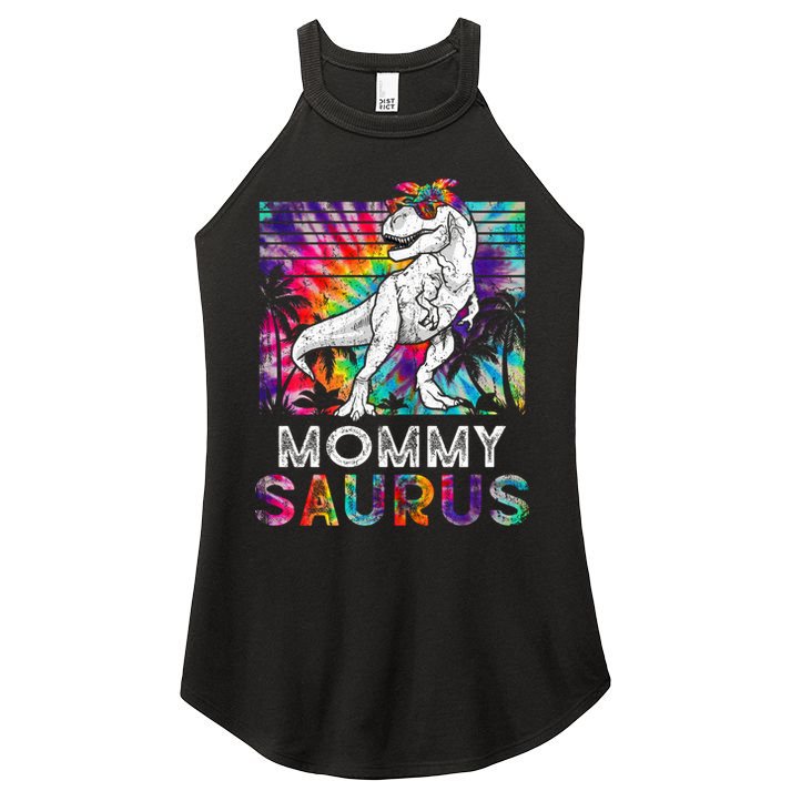 Mommysaurus Dinosaur Mommy Saurus Family Matching Tie Dye Cool Gift Women's Perfect Tri Rocker Tank