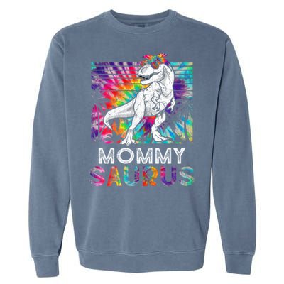 Mommysaurus Dinosaur Mommy Saurus Family Matching Tie Dye Cool Gift Garment-Dyed Sweatshirt