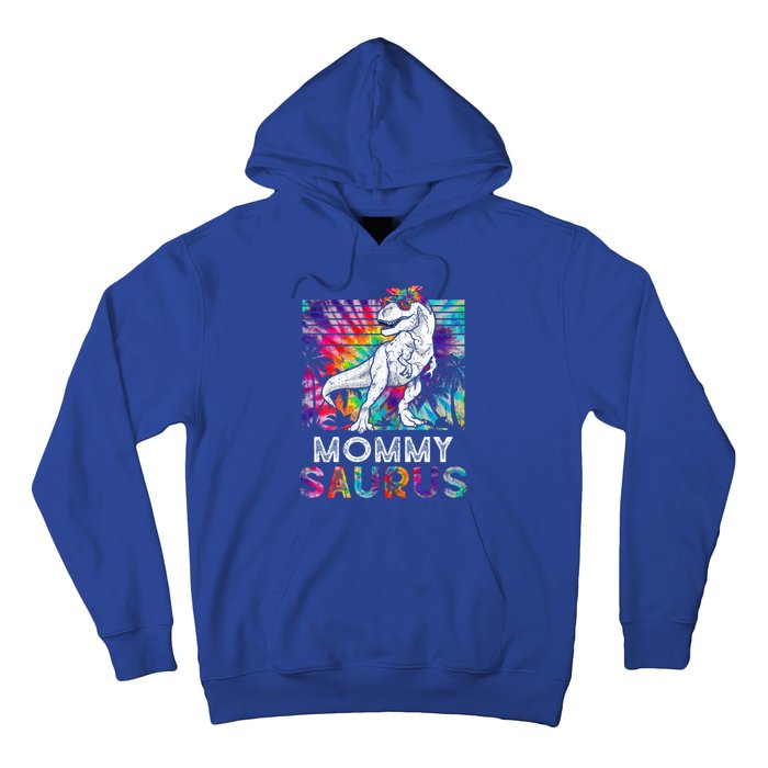 Mommysaurus Dinosaur Mommy Saurus Family Matching Tie Dye Cool Gift Hoodie