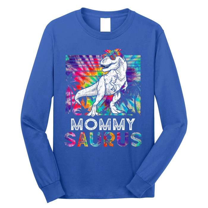 Mommysaurus Dinosaur Mommy Saurus Family Matching Tie Dye Cool Gift Long Sleeve Shirt