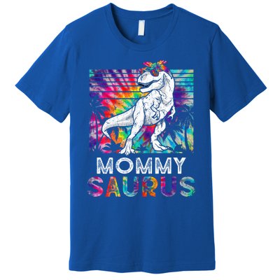 Mommysaurus Dinosaur Mommy Saurus Family Matching Tie Dye Cool Gift Premium T-Shirt